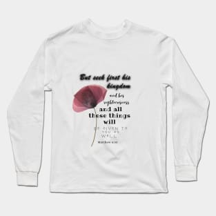 Matthew 6:33, Famous Bible Verses Long Sleeve T-Shirt